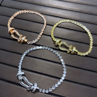 [Rosla]FORCE  HORSESHOE  DIAMOND TENNIS BRACELET