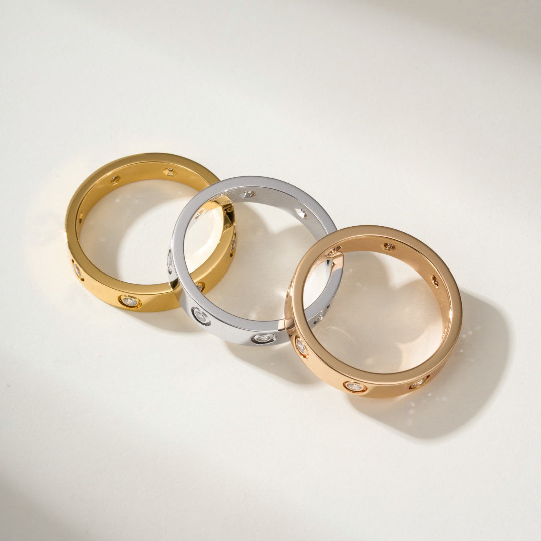[Rosla]LOVE 4MM 8 DIAMOND RING