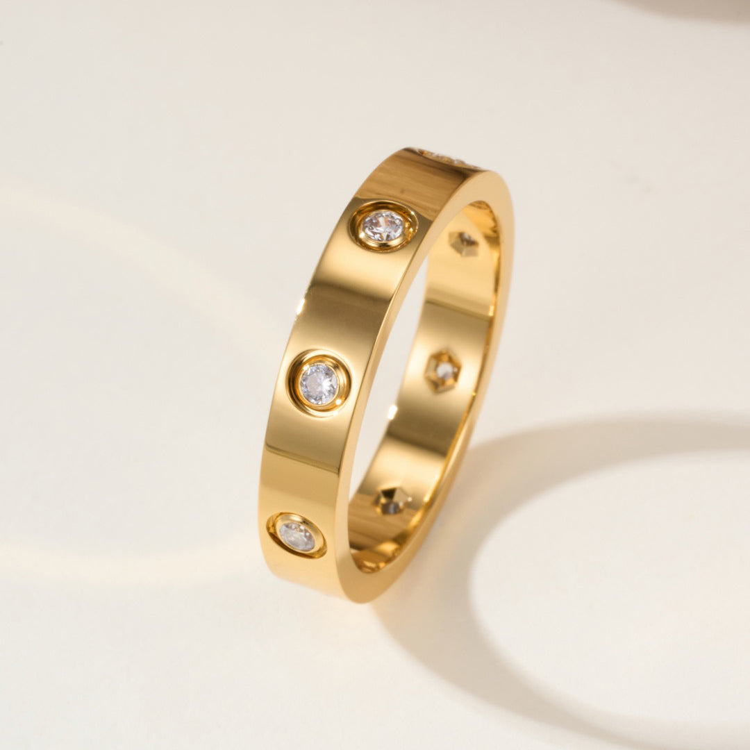 [Rosla]LOVE 4MM 8 DIAMOND RING