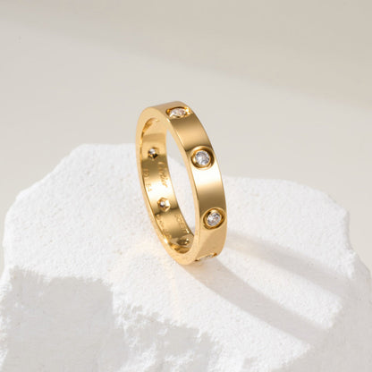 [Rosla]LOVE 4MM 8 DIAMOND RING