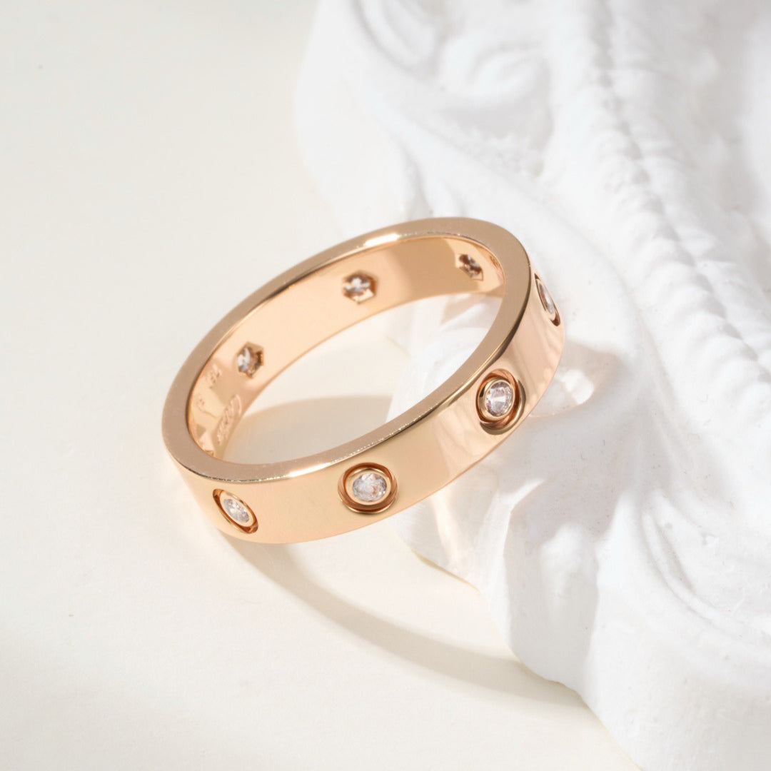 [Rosla]LOVE 4MM 8 DIAMOND RING