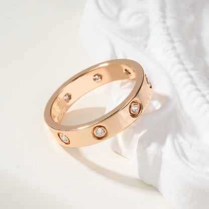 [Rosla]LOVE 4MM 8 DIAMOND RING