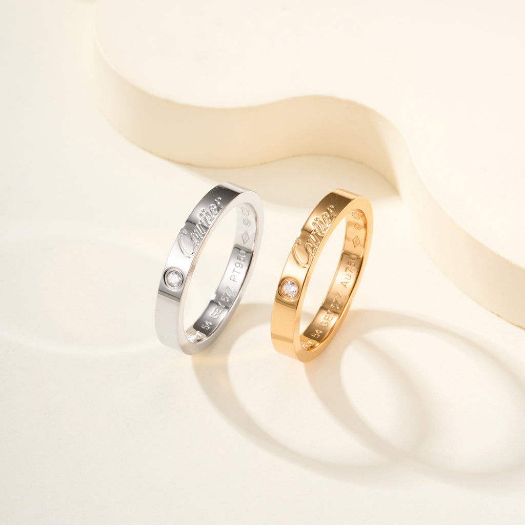 [Rosla]LOVE RING 4MM 1 DIAMOND