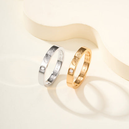 [Rosla]LOVE RING 4MM 1 DIAMOND