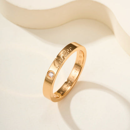 [Rosla]LOVE RING 4MM 1 DIAMOND