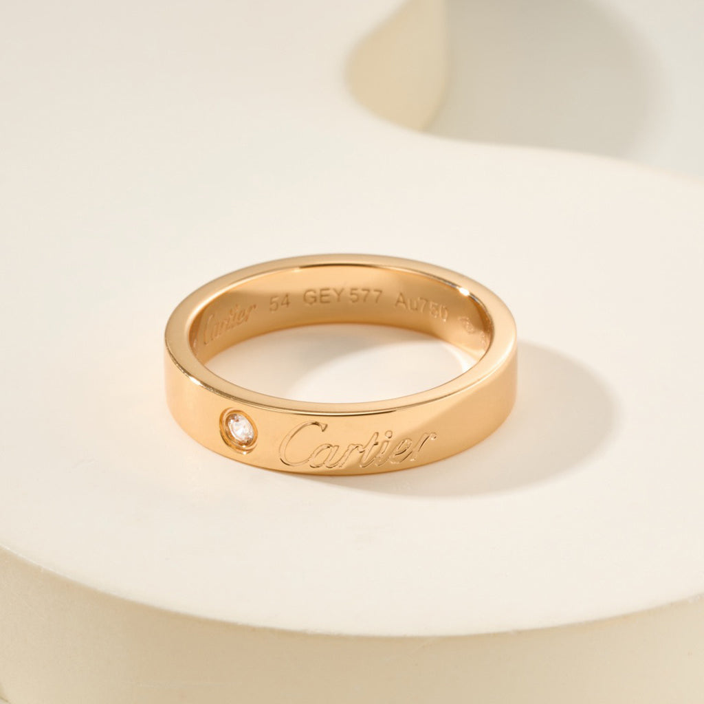 [Rosla]LOVE RING 4MM 1 DIAMOND