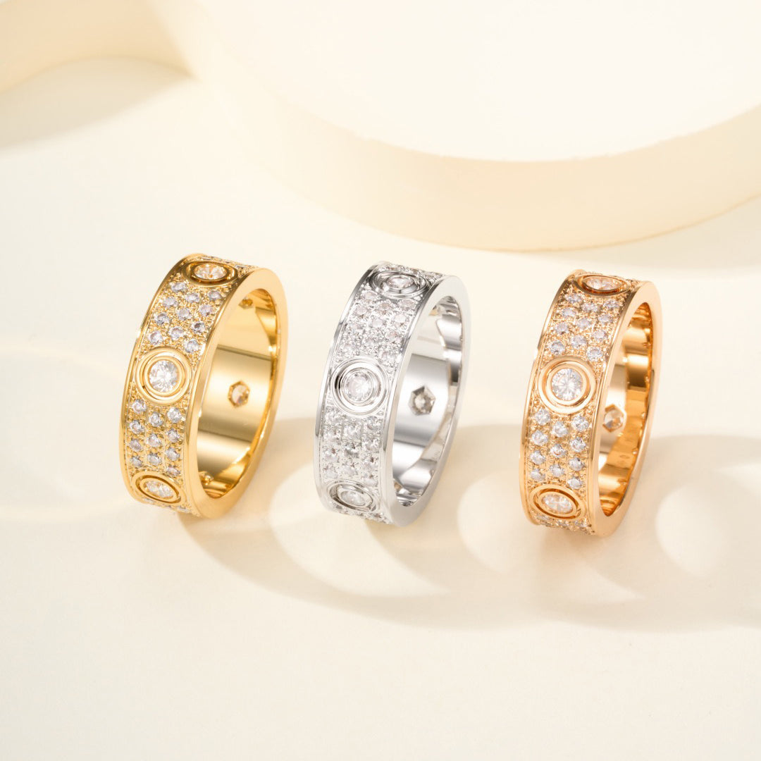 [Rosla]LOVE 5.5MM FULL-PAVE 6-DIAMOND RING