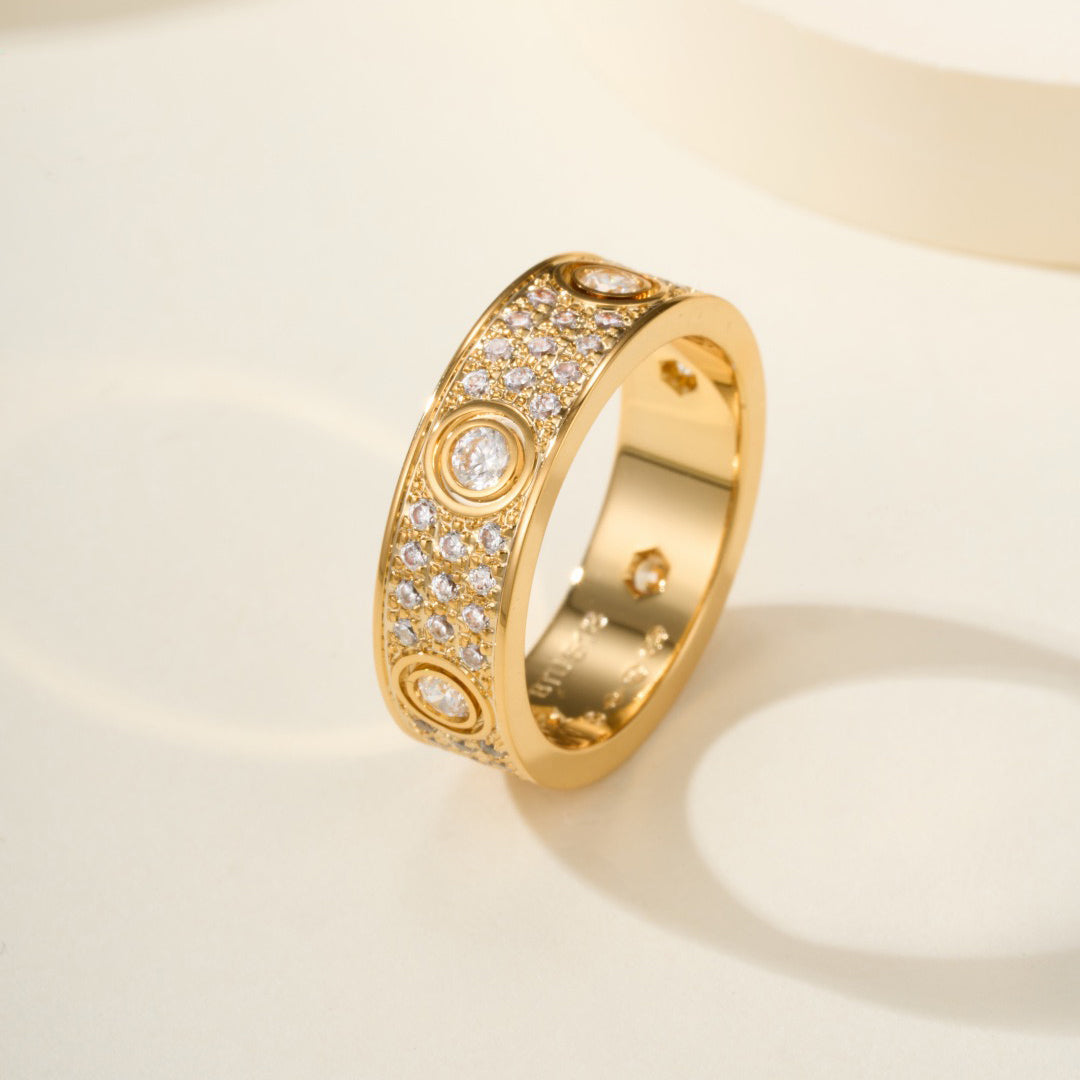 [Rosla]LOVE 5.5MM FULL-PAVE 6-DIAMOND RING