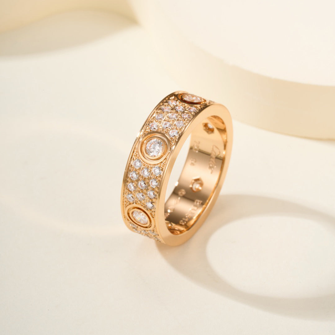 [Rosla]LOVE 5.5MM FULL-PAVE 6-DIAMOND RING