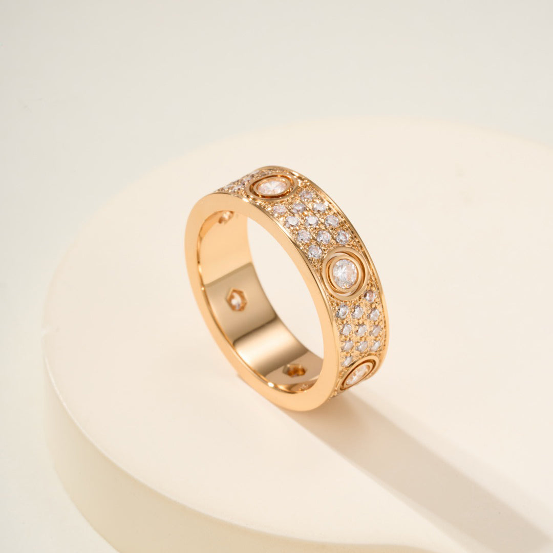 [Rosla]LOVE 5.5MM FULL-PAVE 6-DIAMOND RING