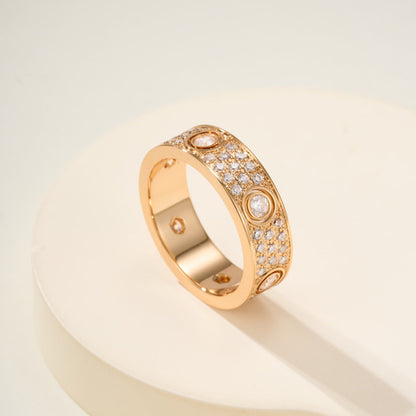[Rosla]LOVE 5.5MM FULL-PAVE 6-DIAMOND RING