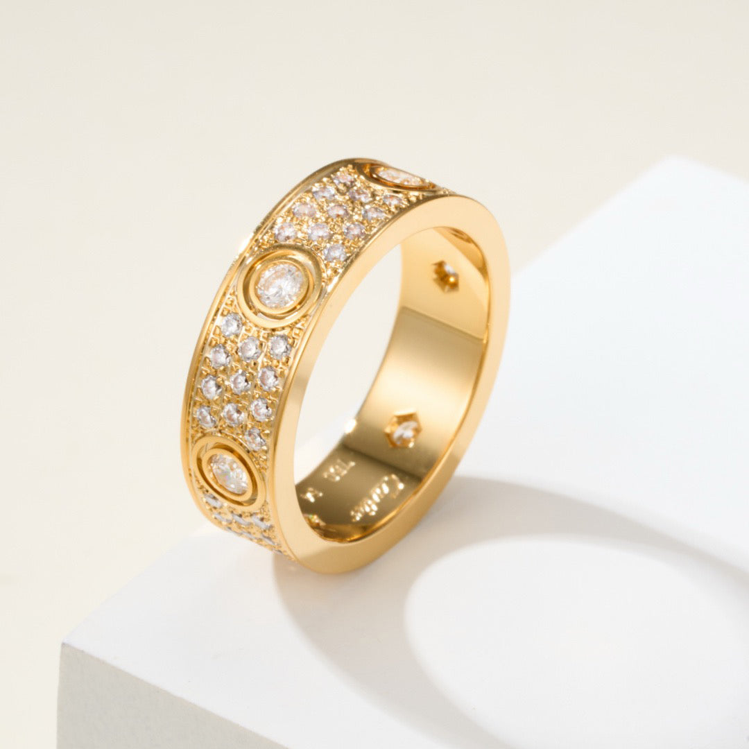 [Rosla]LOVE 5.5MM FULL-PAVE 6-DIAMOND RING