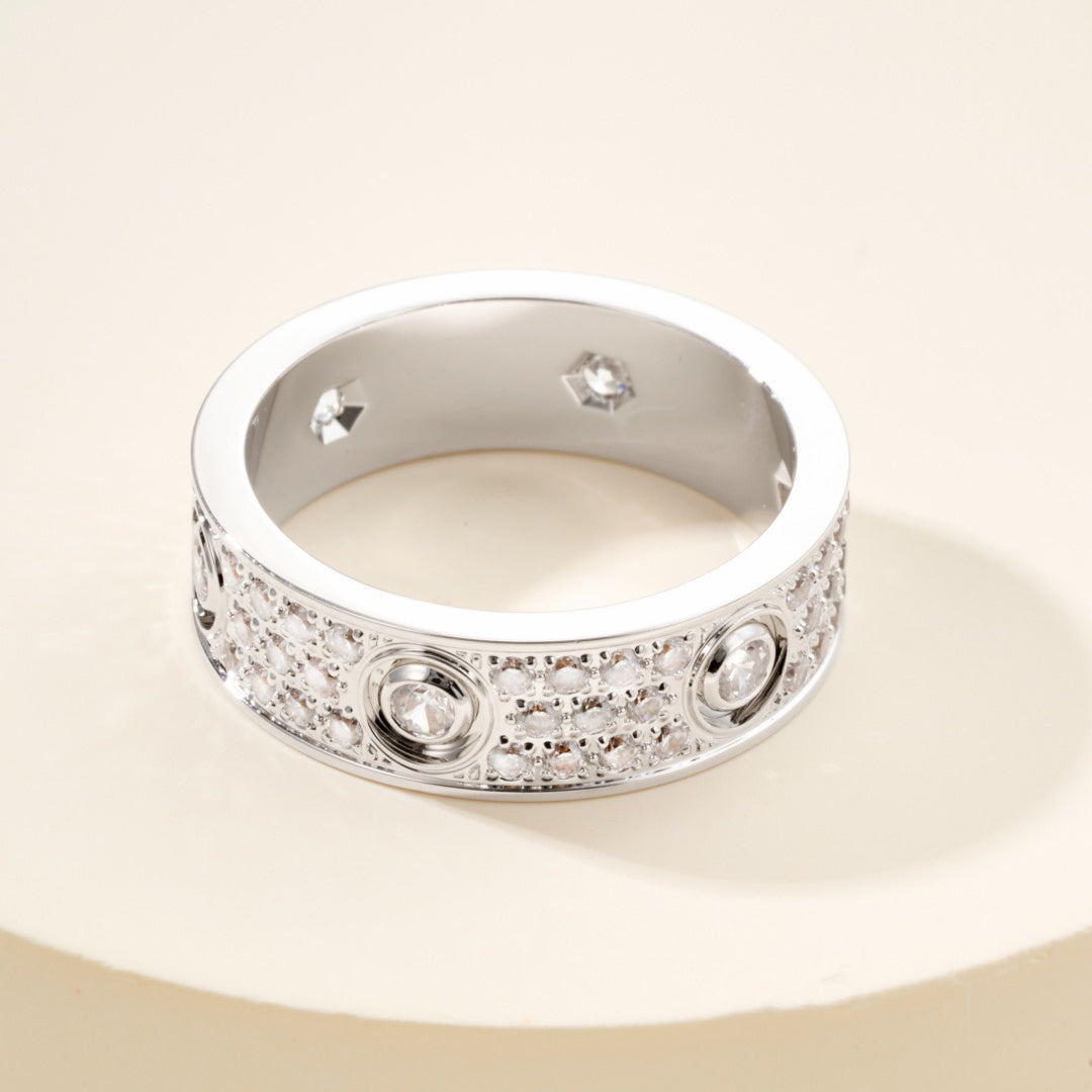 [Rosla]LOVE 5.5MM FULL-PAVE 6-DIAMOND RING