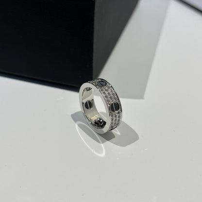 [Rosla]LOVE RING 5.5MM DIAMONDS PAVED CERAMIC