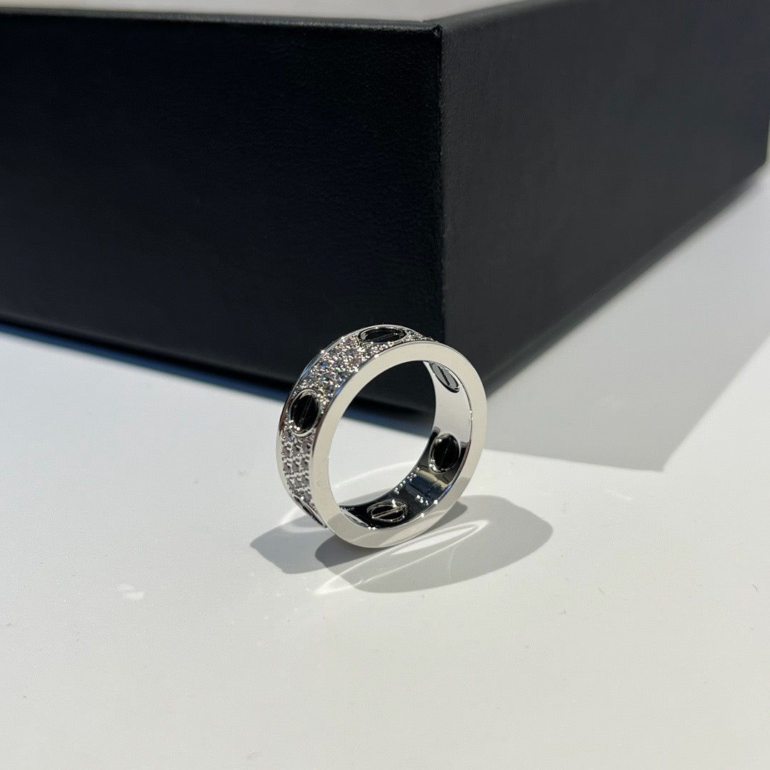 [Rosla]LOVE RING 5.5MM DIAMONDS PAVED CERAMIC