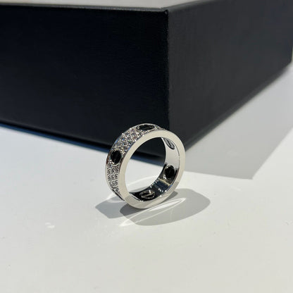 [Rosla]LOVE RING 5.5MM DIAMONDS PAVED CERAMIC