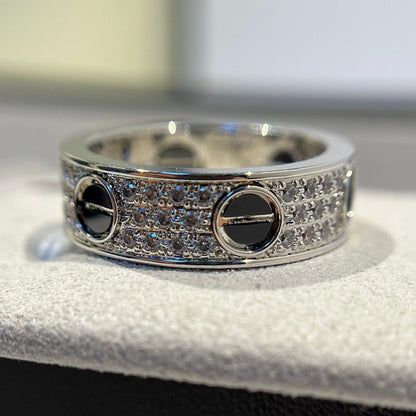 [Rosla]LOVE RING 5.5MM DIAMONDS PAVED CERAMIC