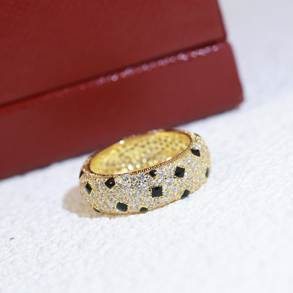 [Rosla]PANTHERE SPOTTED FULL DIAMOND RING