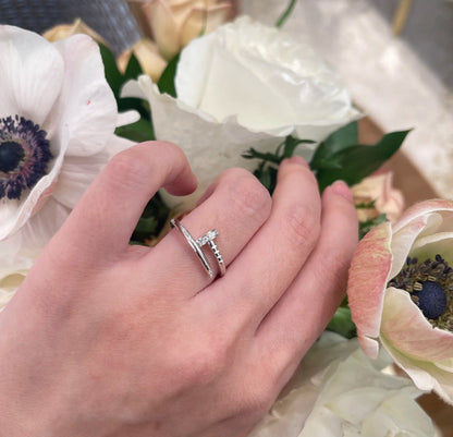 [Rosla]JUSTE 1.8MM HALF DIAMOND RING