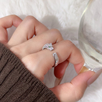 [Rosla]PANTHERE HALF DIAMOND SMALL RING