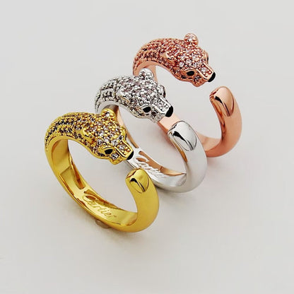 [Rosla]PANTHERE HALF DIAMOND SMALL RING