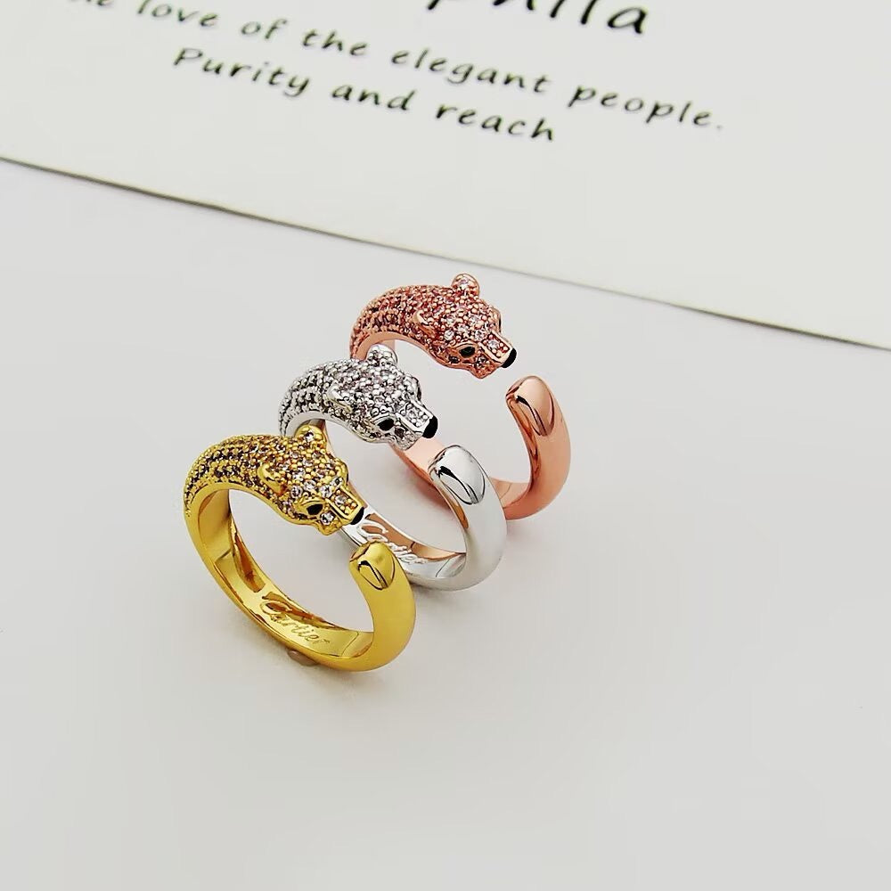 [Rosla]PANTHERE HALF DIAMOND SMALL RING