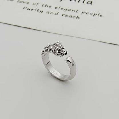 [Rosla]PANTHERE HALF DIAMOND SMALL RING