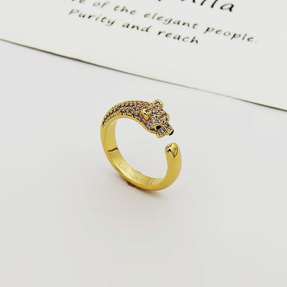 [Rosla]PANTHERE HALF DIAMOND SMALL RING