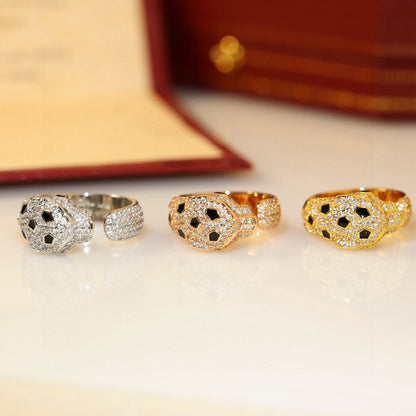 [Rosla]PANTHERE SPOTTED FULL DIAMOND MEDIUM RING