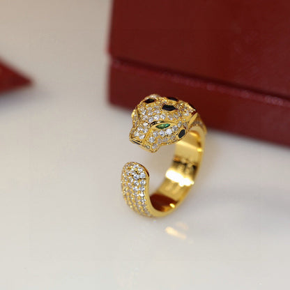 [Rosla]PANTHERE SPOTTED FULL DIAMOND MEDIUM RING