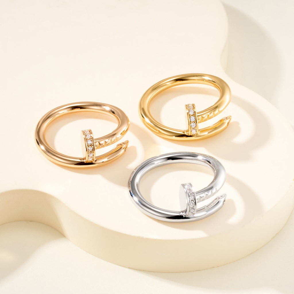 [Rosla]JUSTE RING 2.6MM HALF DIAMOND