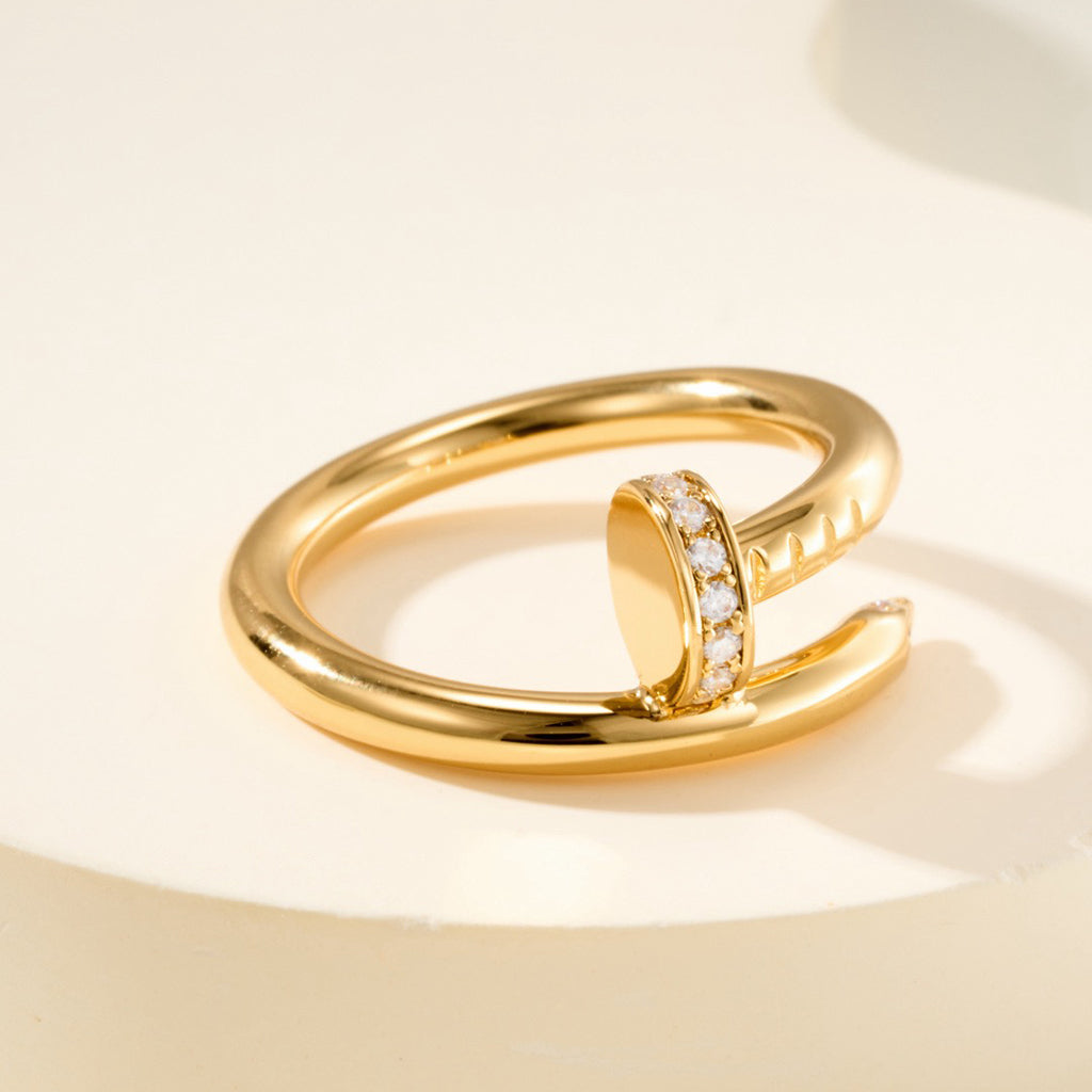 [Rosla]JUSTE RING 2.6MM HALF DIAMOND