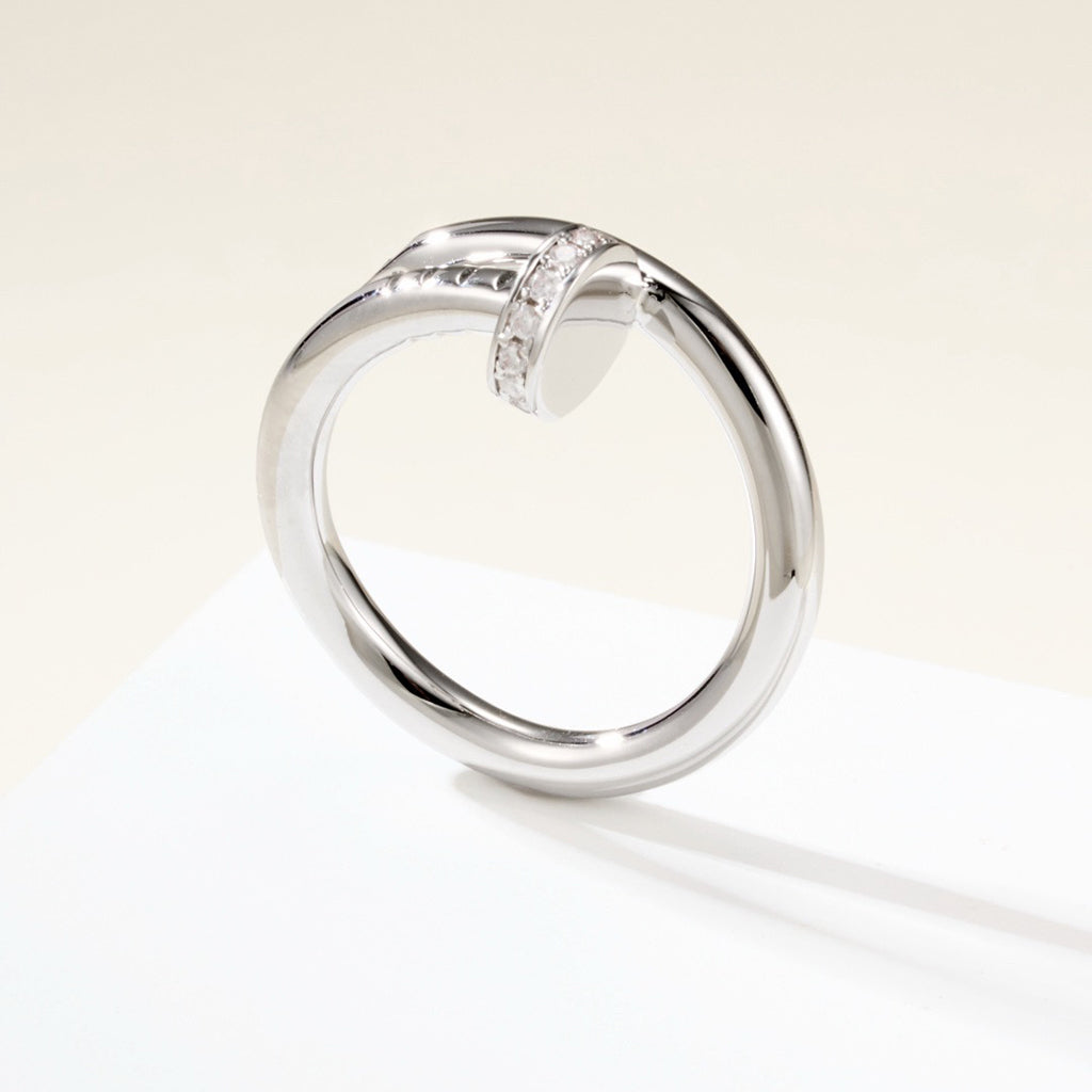 [Rosla]JUSTE RING 2.6MM HALF DIAMOND