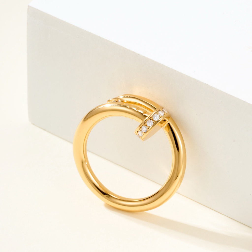 [Rosla]JUSTE RING 2.6MM HALF DIAMOND