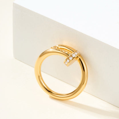 [Rosla]JUSTE RING 2.6MM HALF DIAMOND