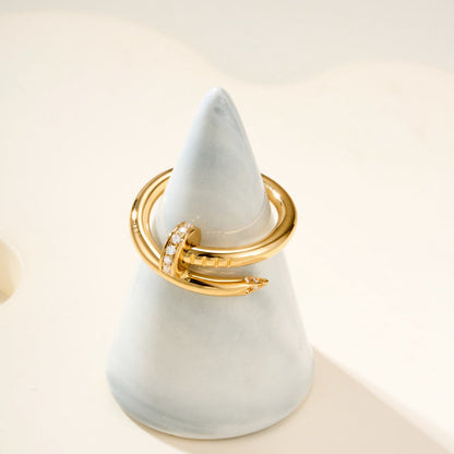[Rosla]JUSTE RING 2.6MM HALF DIAMOND