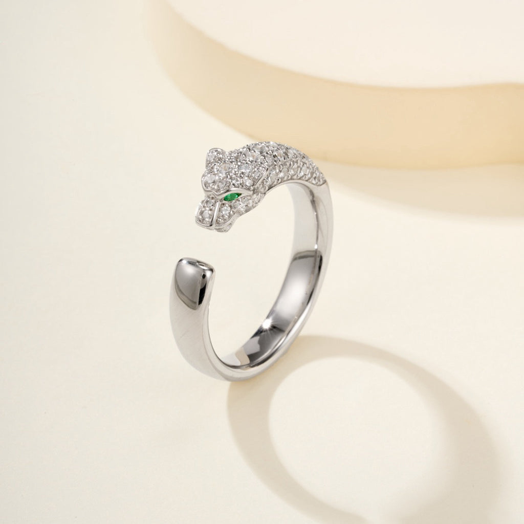 [Rosla]PANTHERE HALF DIAMOND SMALL RING