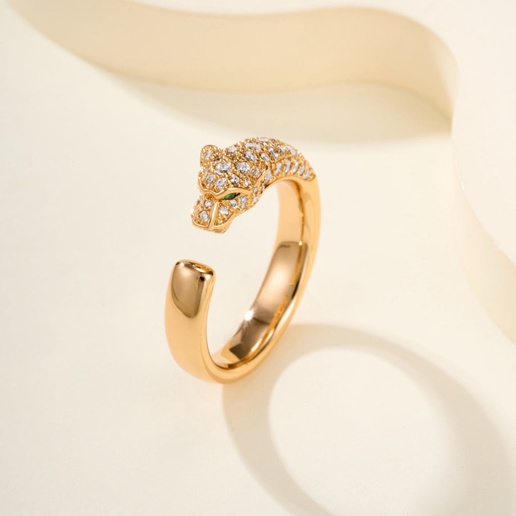 [Rosla]PANTHERE HALF DIAMOND SMALL RING