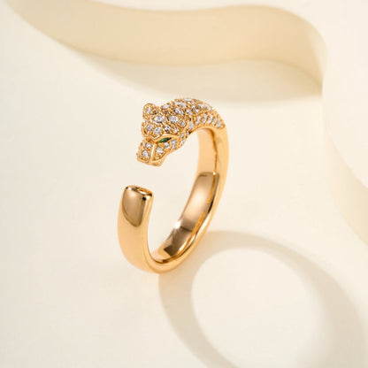 [Rosla]PANTHERE HALF DIAMOND SMALL RING