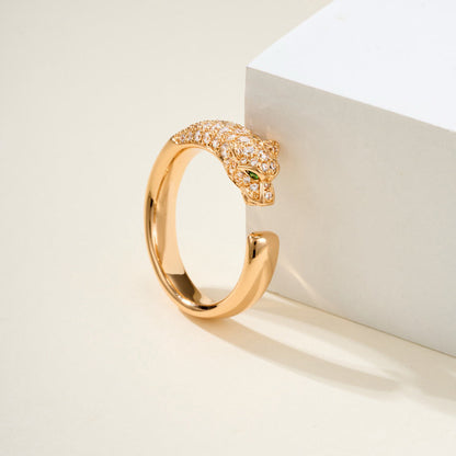 [Rosla]PANTHERE HALF DIAMOND SMALL RING