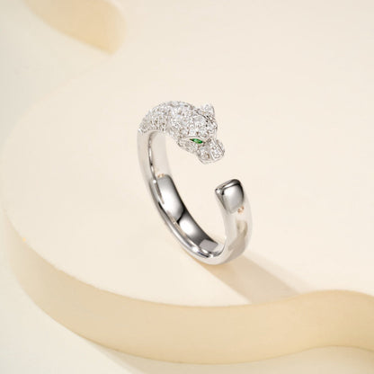 [Rosla]PANTHERE HALF DIAMOND SMALL RING