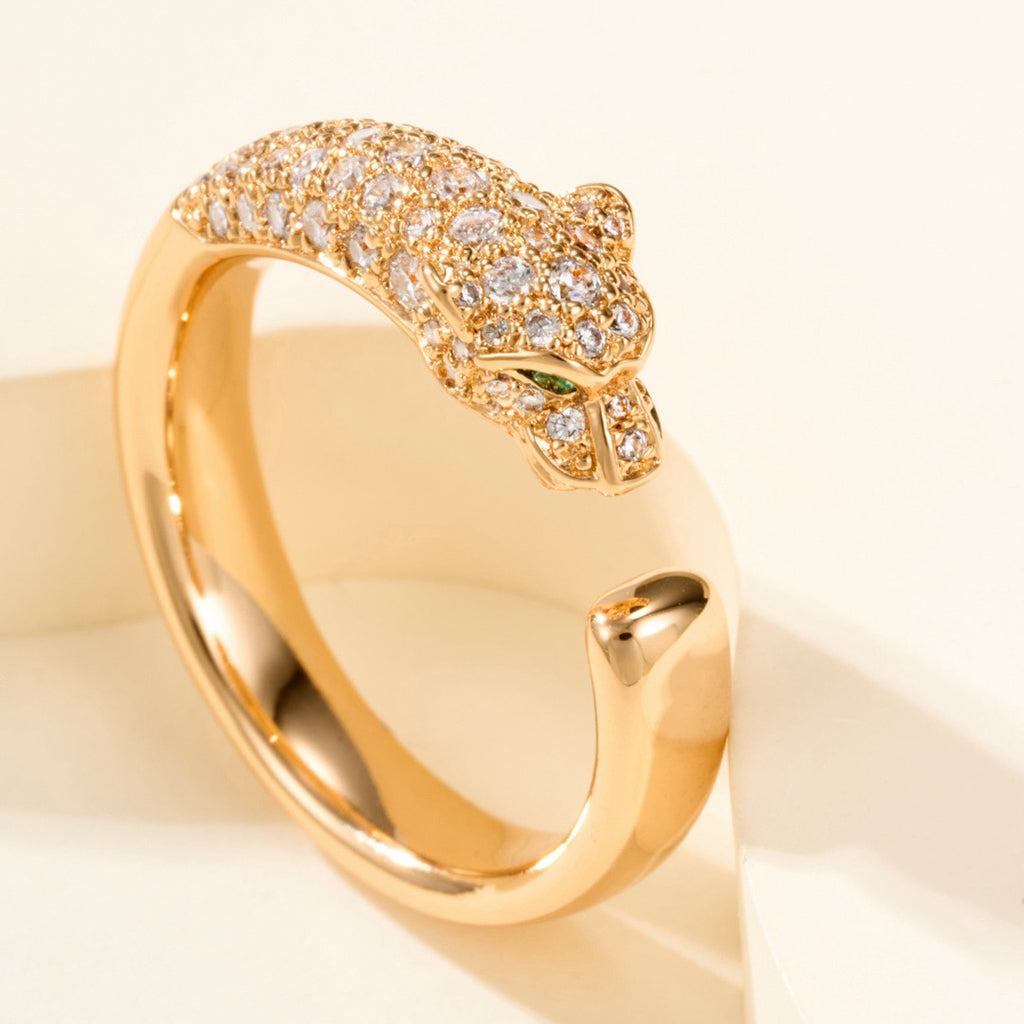 [Rosla]PANTHERE HALF DIAMOND SMALL RING