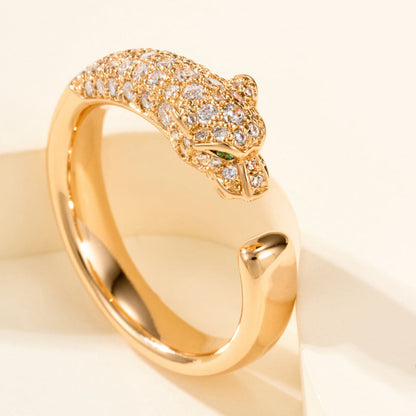 [Rosla]PANTHERE HALF DIAMOND SMALL RING