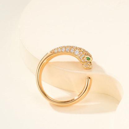 [Rosla]PANTHERE HALF DIAMOND SMALL RING