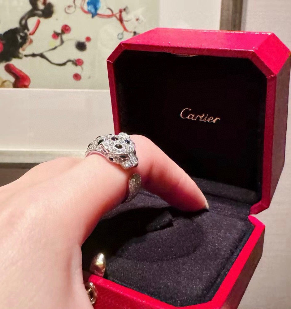 [Rosla]PANTHERE SPOTTED FULL DIAMOND MEDIUM RING