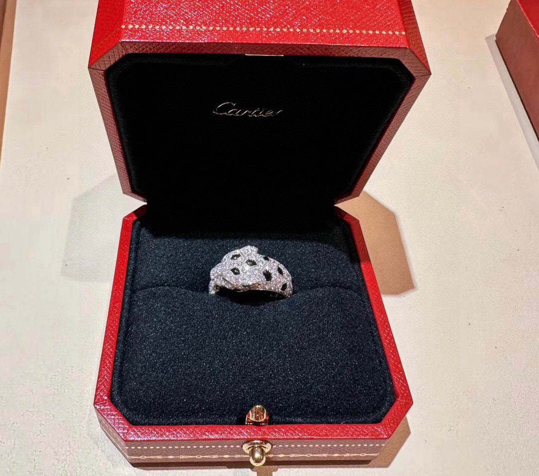 [Rosla]PANTHERE SPOTTED FULL DIAMOND MEDIUM RING