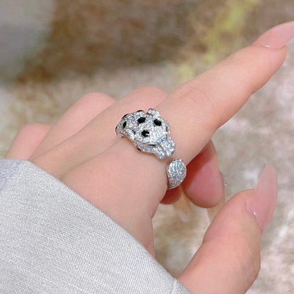 [Rosla]PANTHERE SPOTTED FULL DIAMOND MEDIUM RING
