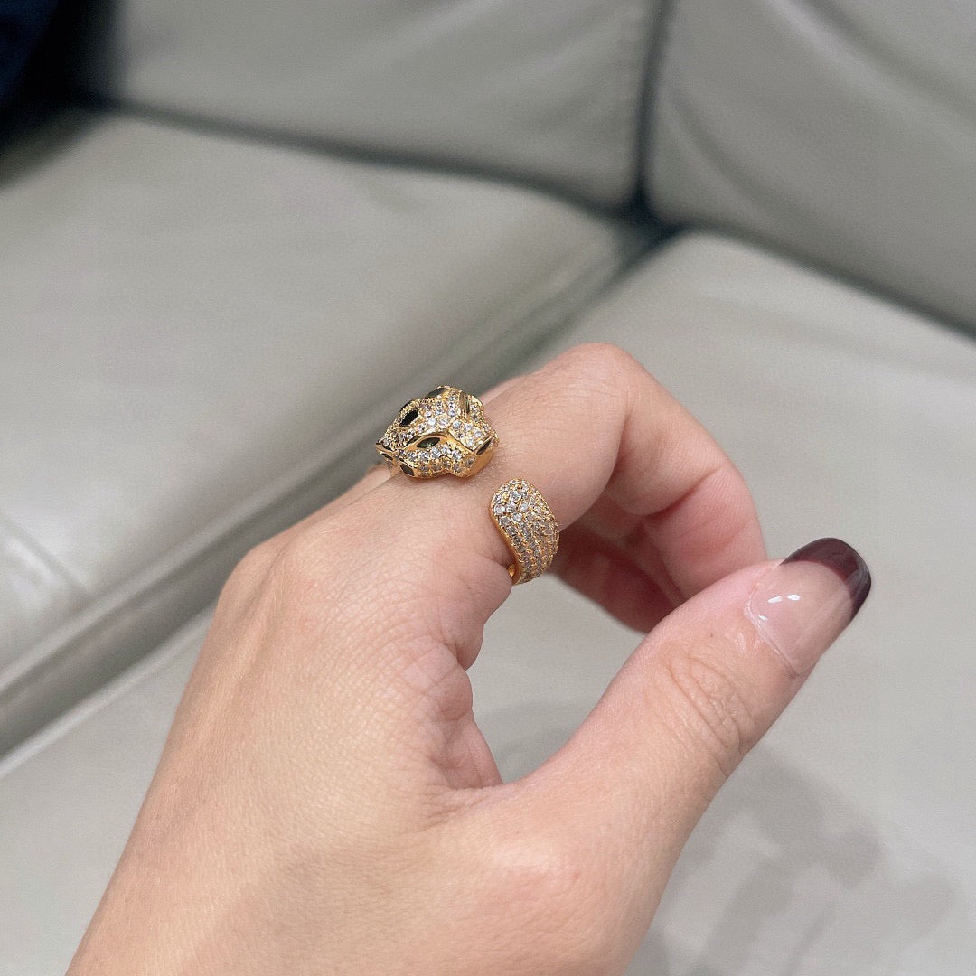 [Rosla]PANTHERE SPOTTED FULL DIAMOND MEDIUM RING