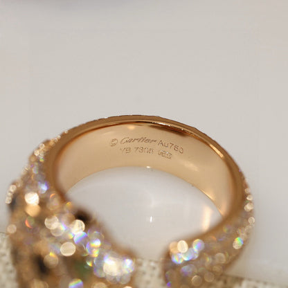 [Rosla]PANTHERE SPOTTED FULL DIAMOND MEDIUM RING