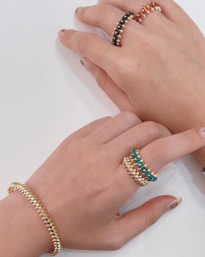[Rosla]CLASH 7.9MM AGATE CHALCEDONY RING